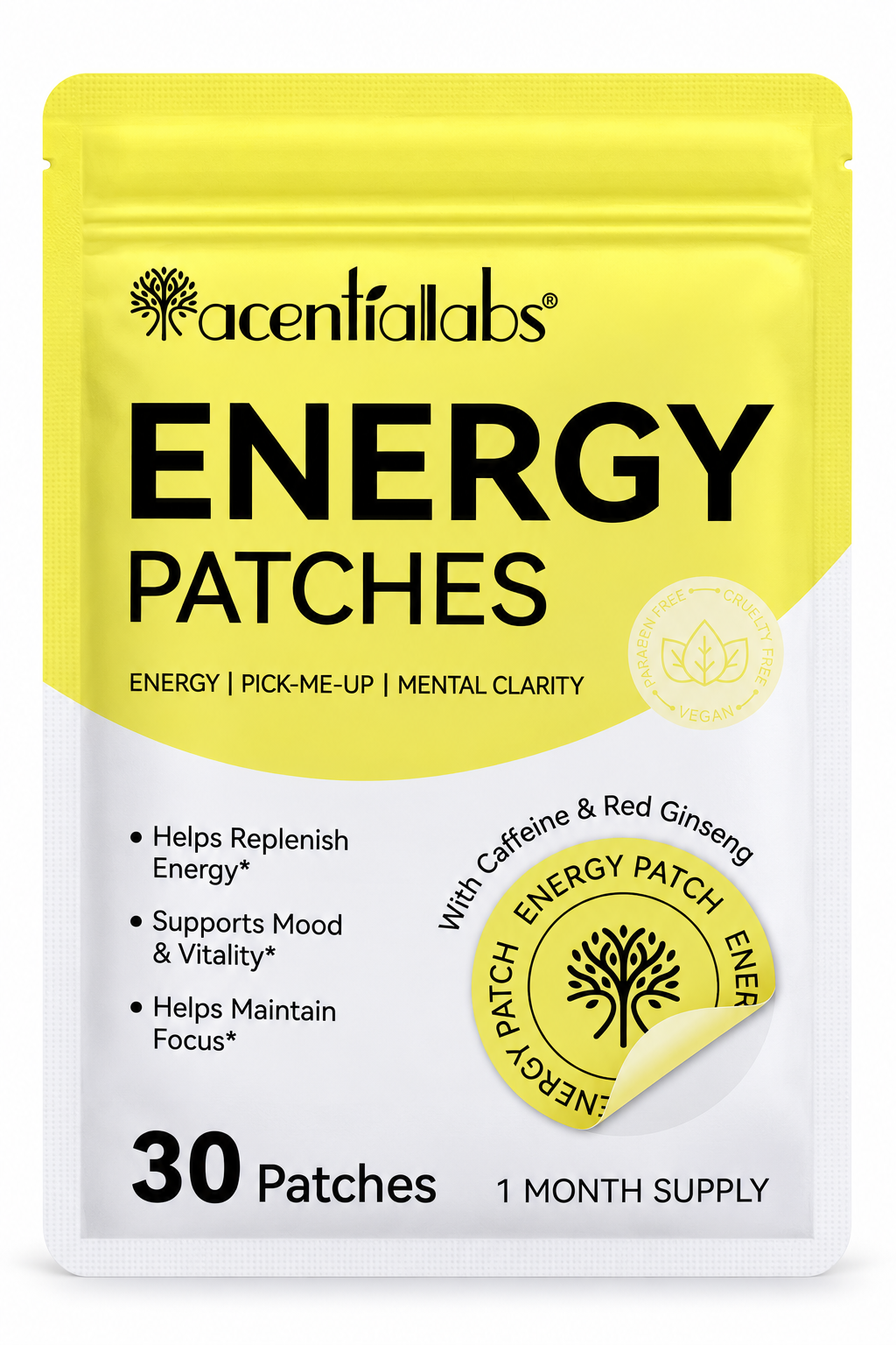 Acential Labs Energy Patches, verpakking met 30 patches
