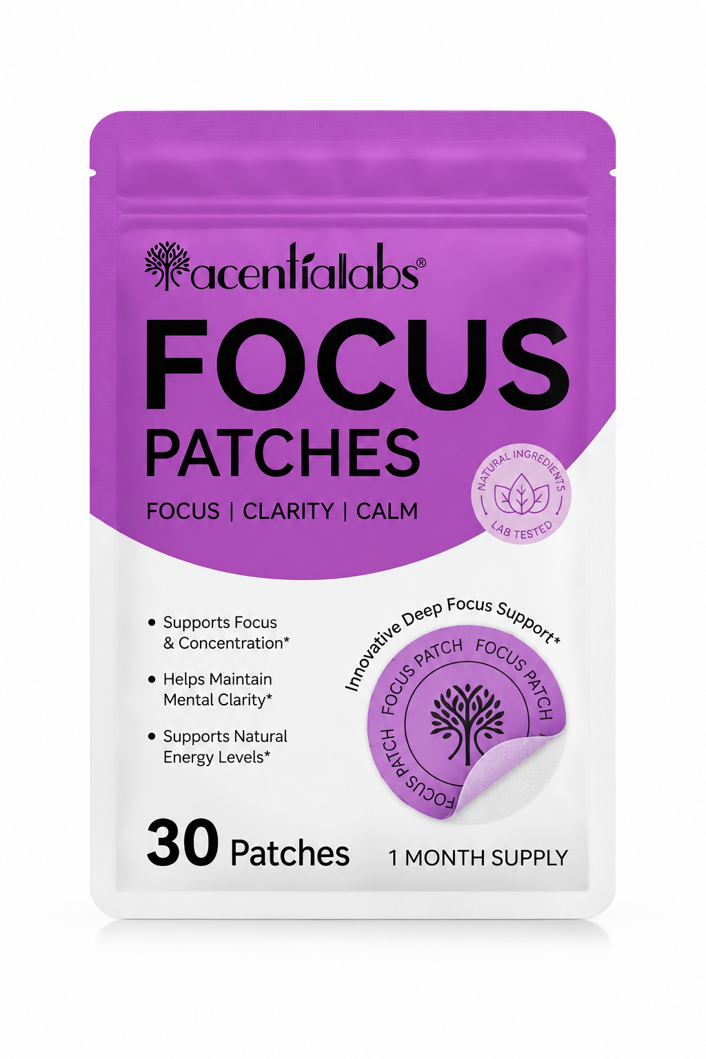 Acential Labs Focus Patches, verpakking met 30 patches